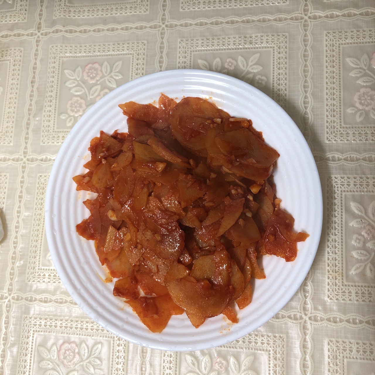 韩式辣酱炒香脆土豆片