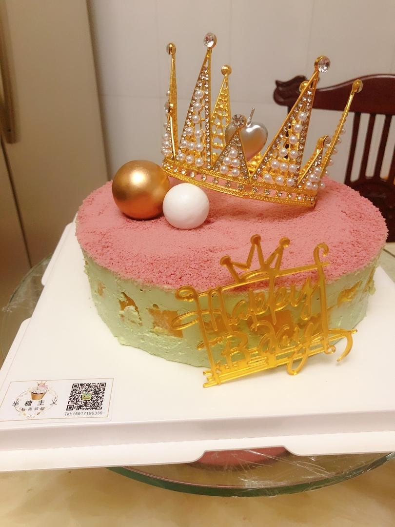 慕斯中的最爱！酸甜清爽酸奶乳酪抹茶慕斯（樱花奥利奥版）8寸