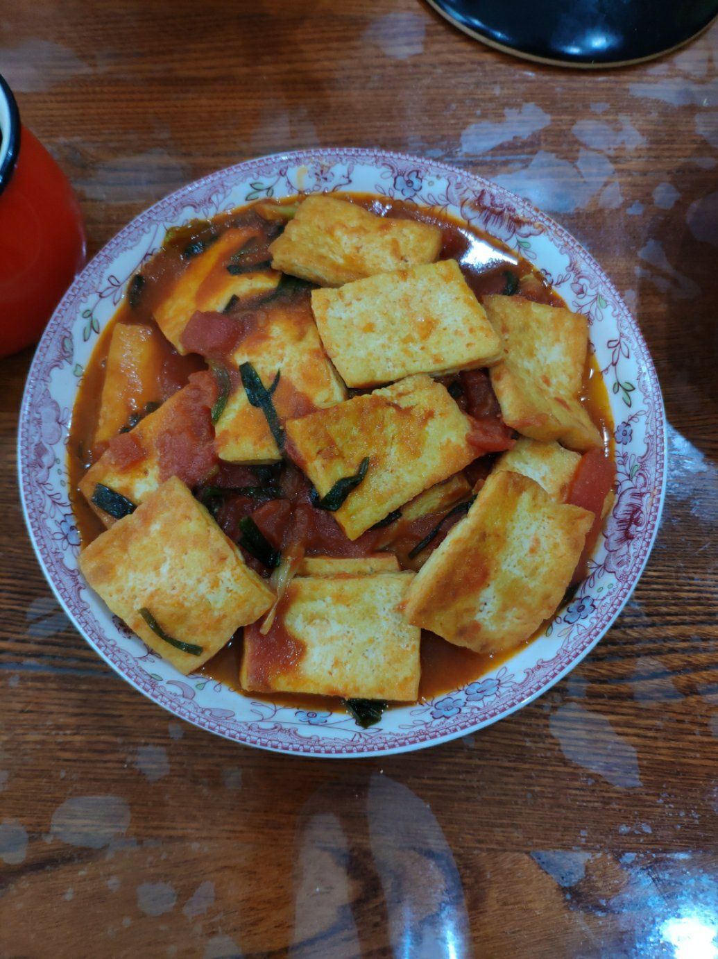 番茄烧老豆腐( Stewed Bean Curd with Tomato)