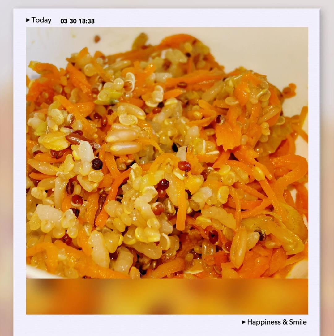 懒人食谱——胡萝卜腊肠杂粮饭