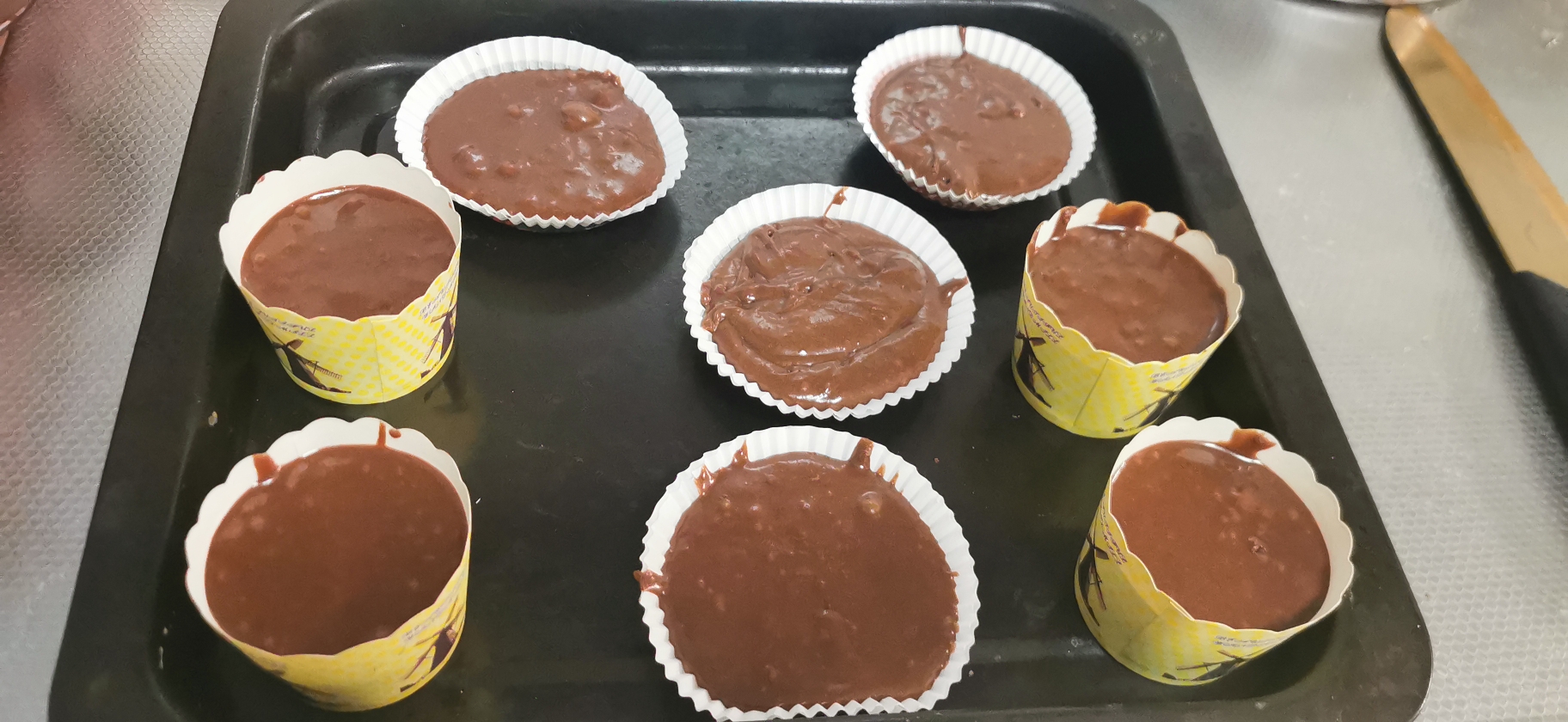 椰子油巧克力麦芬蛋糕的做法 步骤1