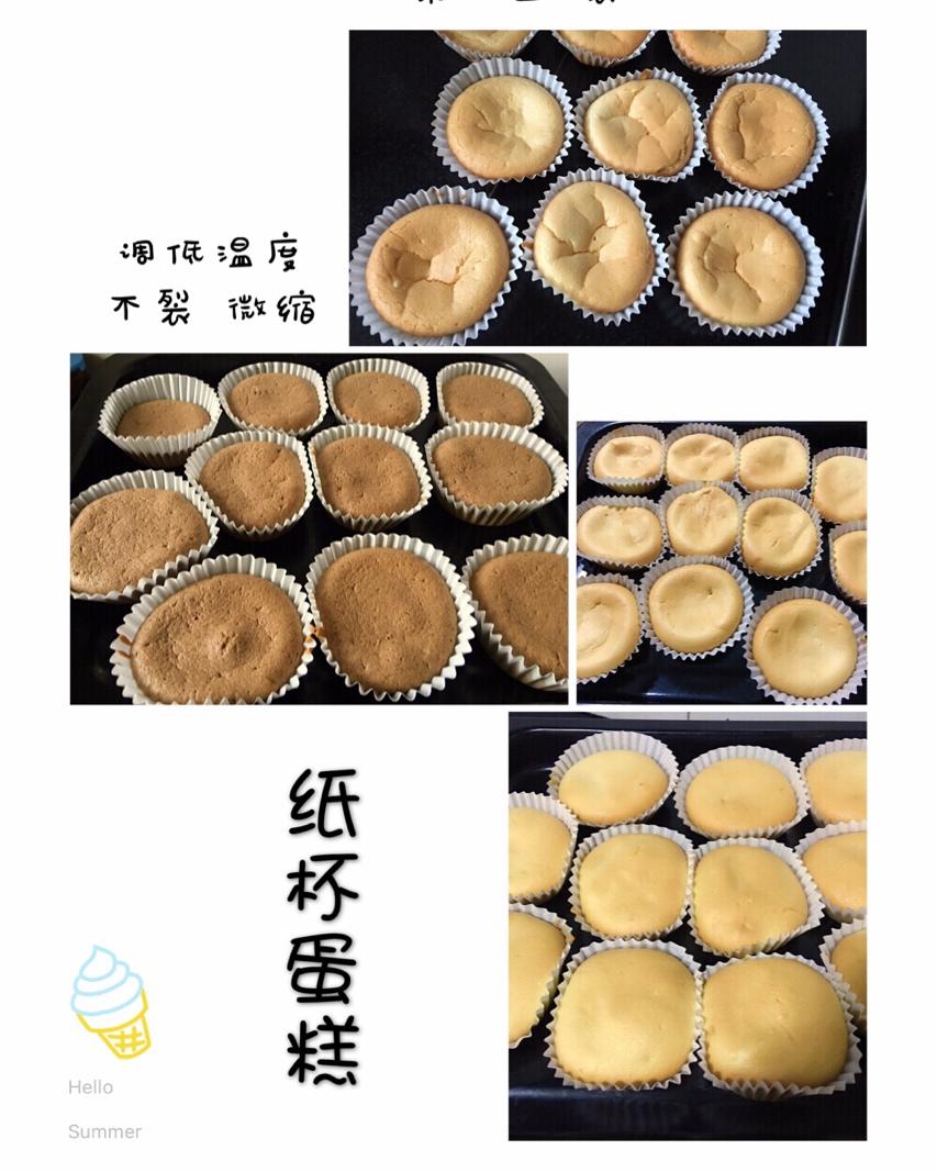 不皱不裂圆润饱满原味戚风纸杯蛋糕
