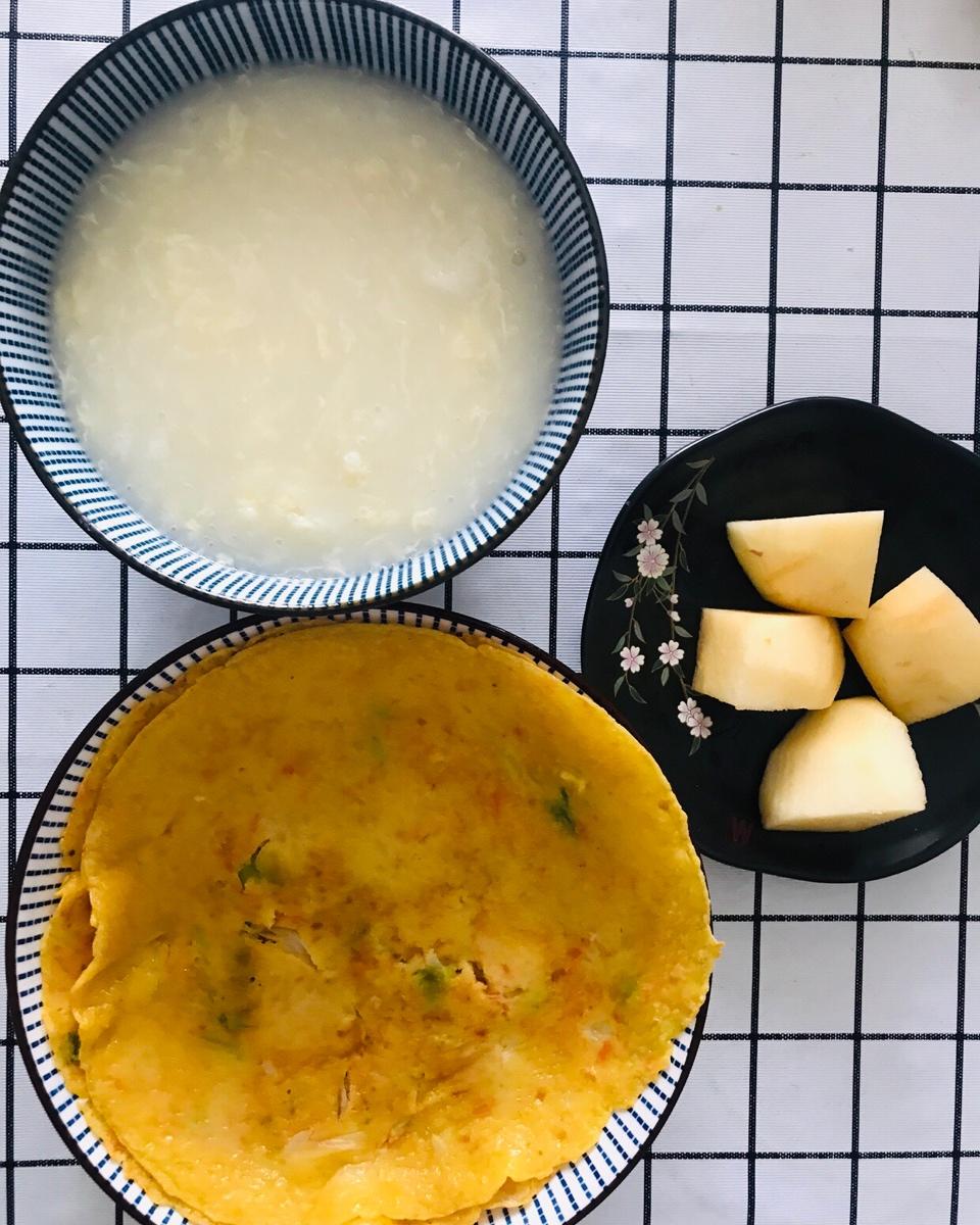 一盆面粉，几个鸡蛋，搅一搅，快速做早餐鸡蛋饼，柔软营养省时