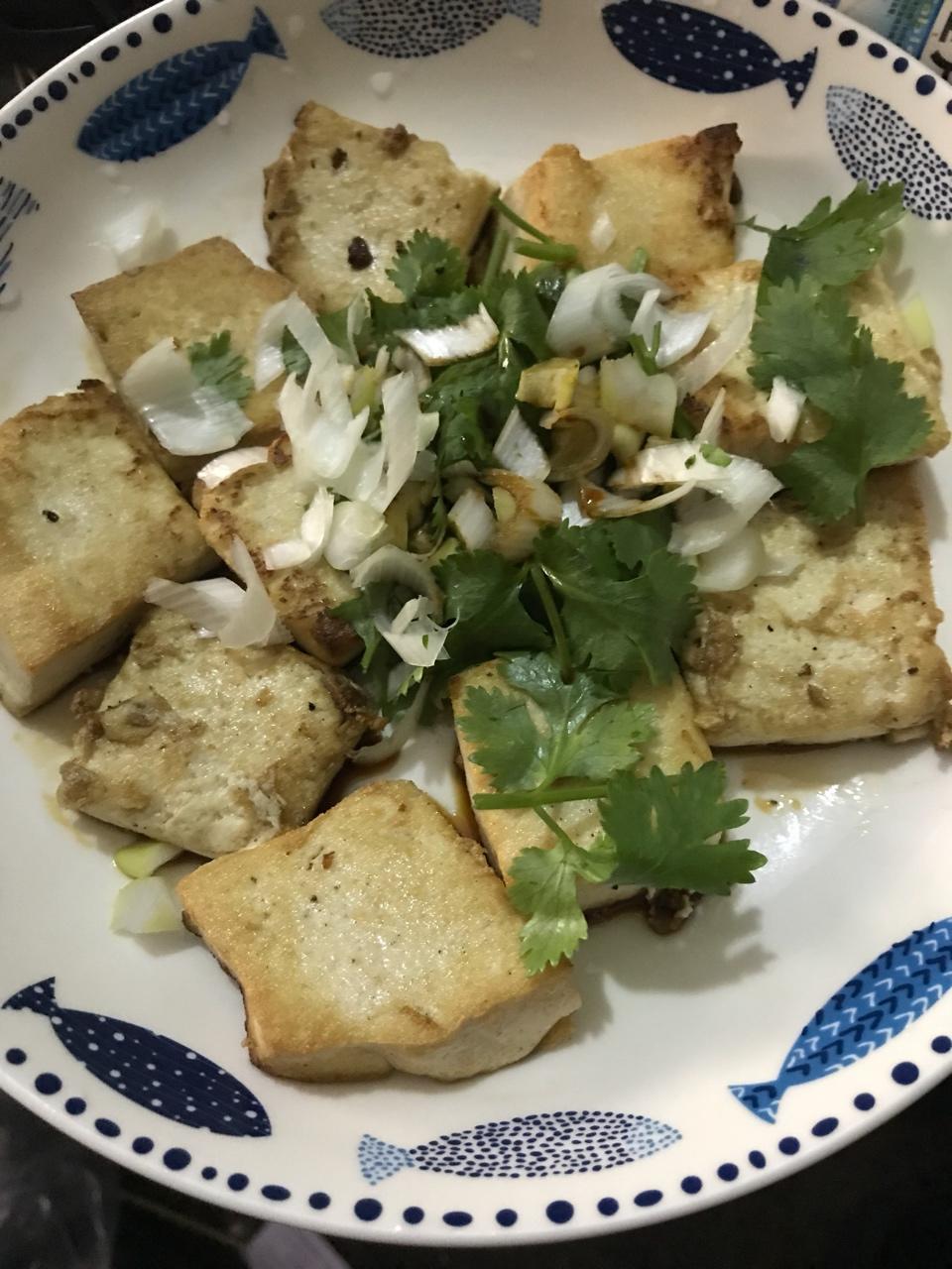 盐煎老豆腐（蘸酱油）