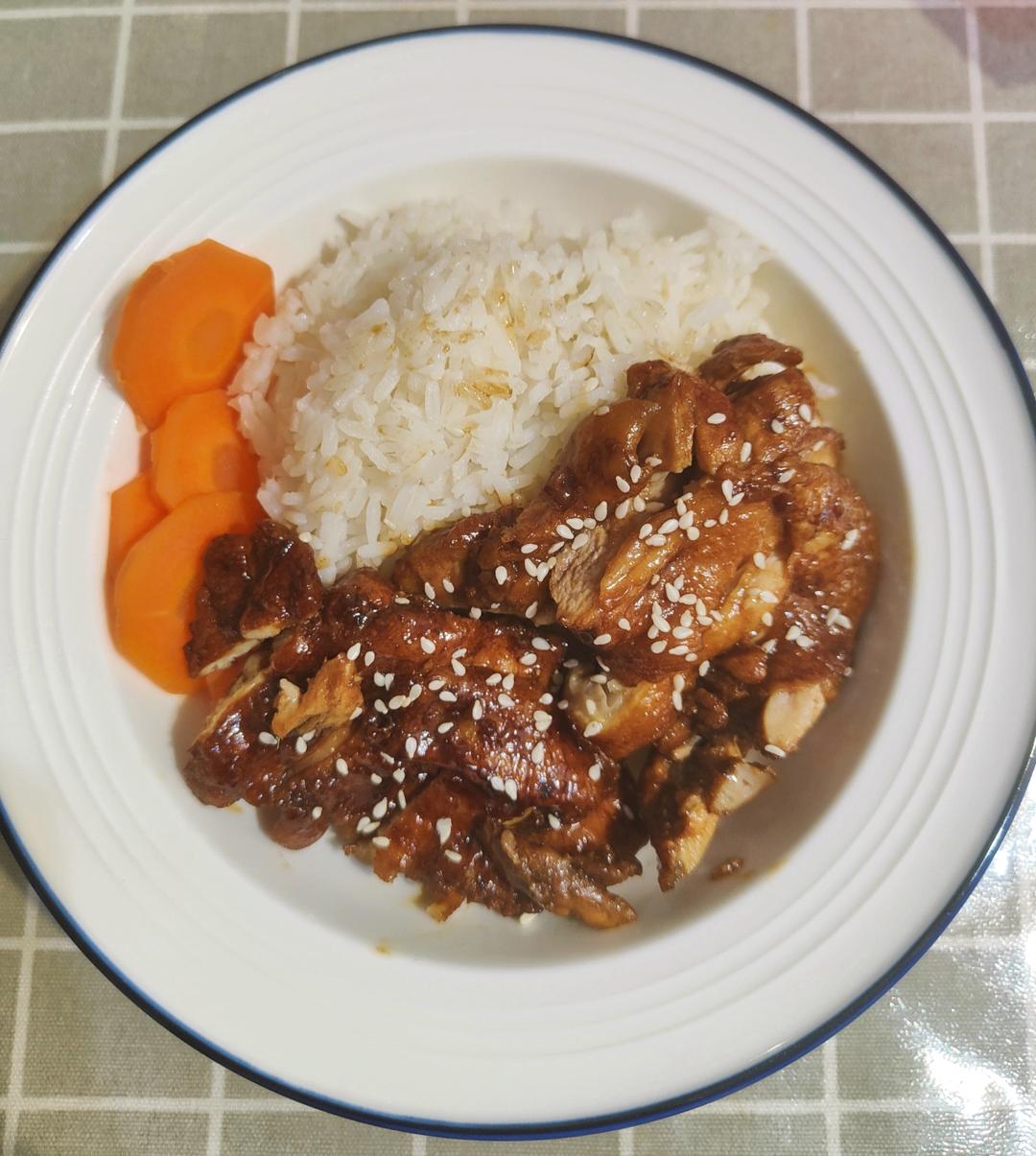 不放一滴油的照烧鸡腿饭