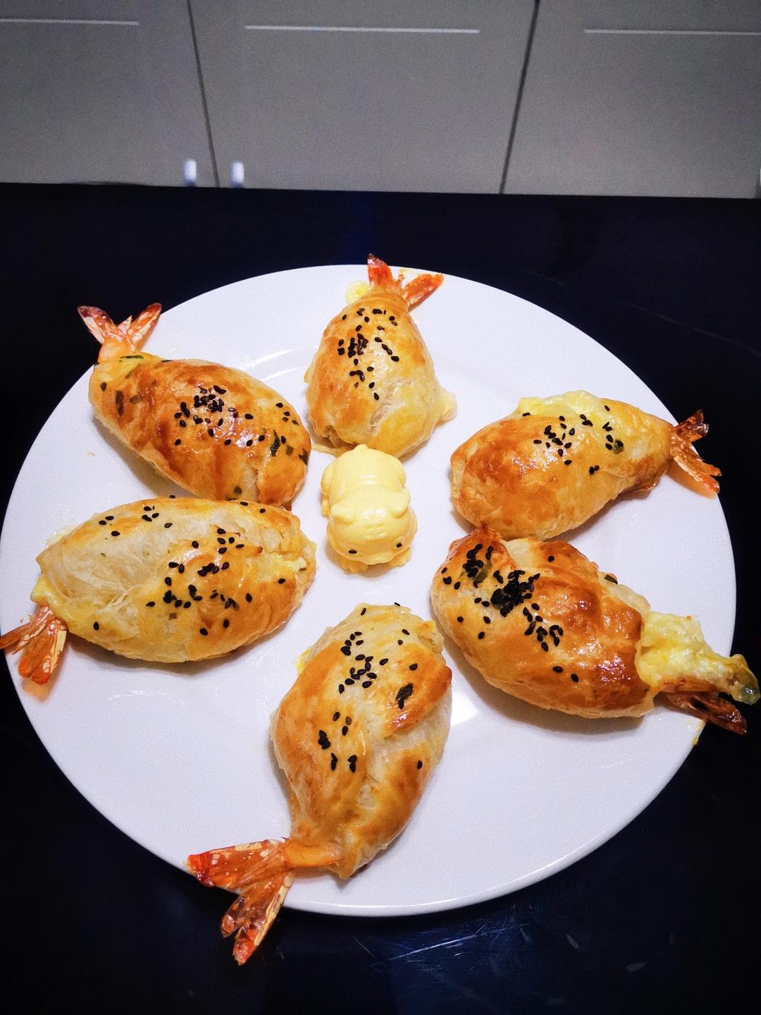 手抓饼包大虾