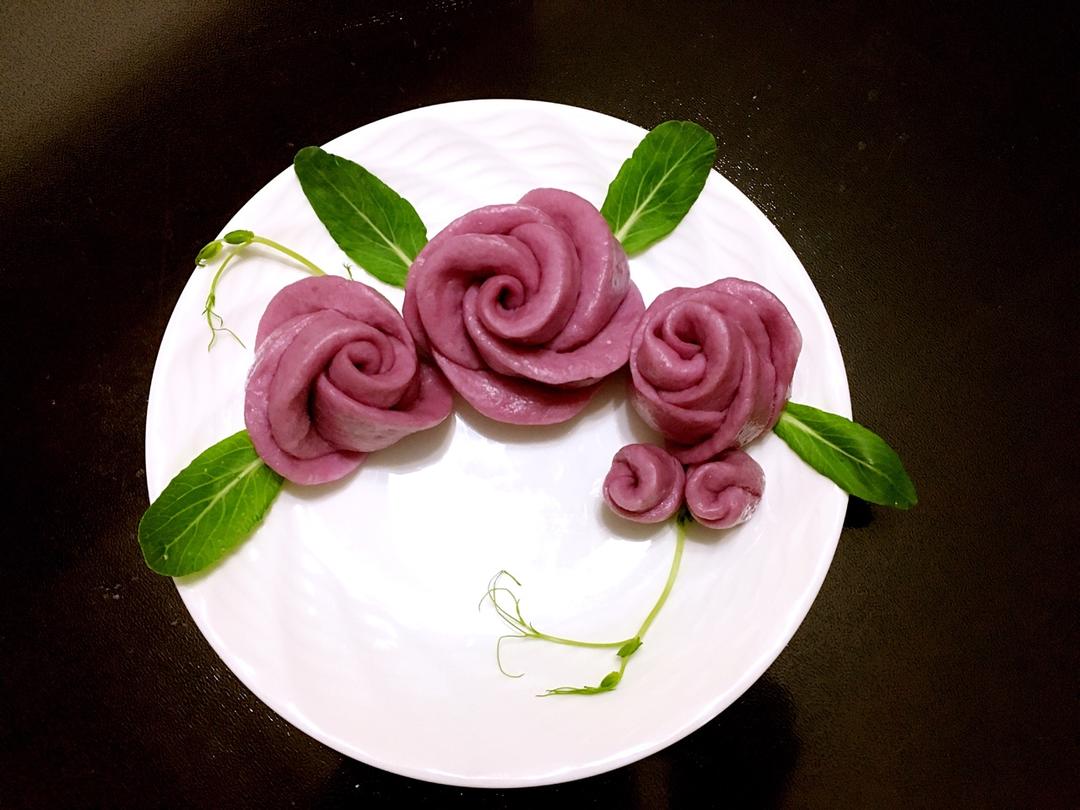 紫薯玫瑰花馒头