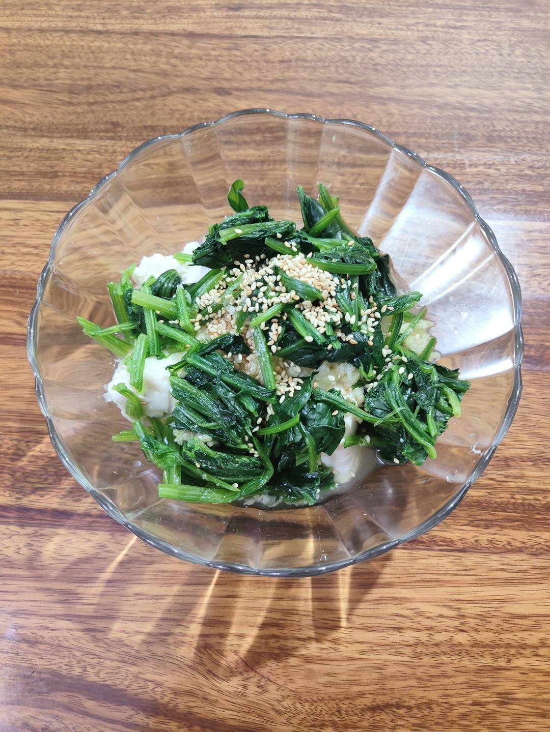 【韓式】- 涼拌菠菜豆腐