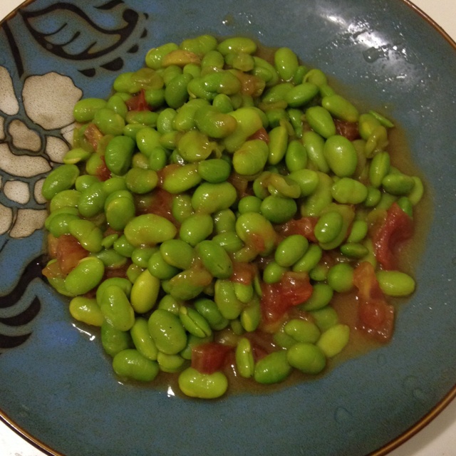 肉末番茄烧毛豆