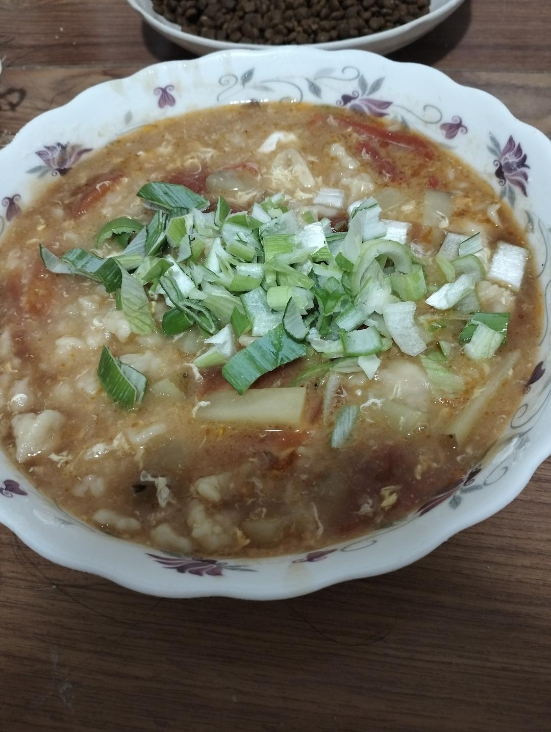 简单快手早餐❗️番茄鸡蛋疙瘩汤‼️营养好喝又开胃