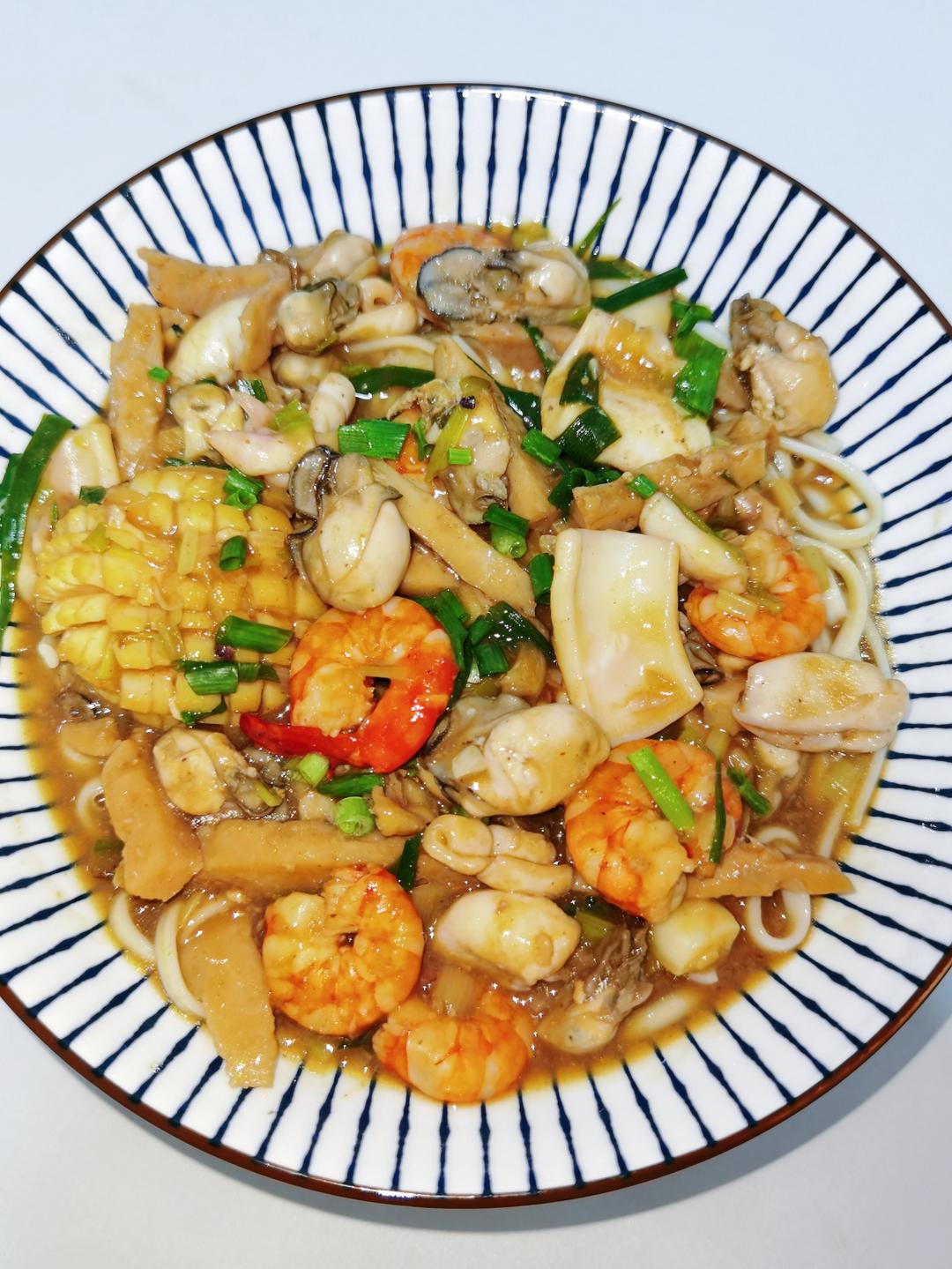 潮汕海鲜捞面🍜在家复刻啦