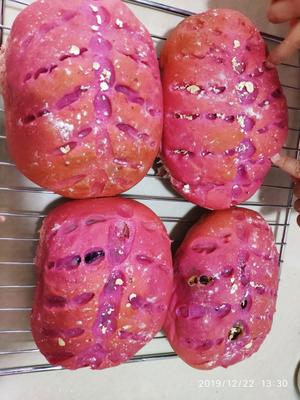 养生少女粉紫薯肉松海苔麻薯软欧包的做法 步骤12