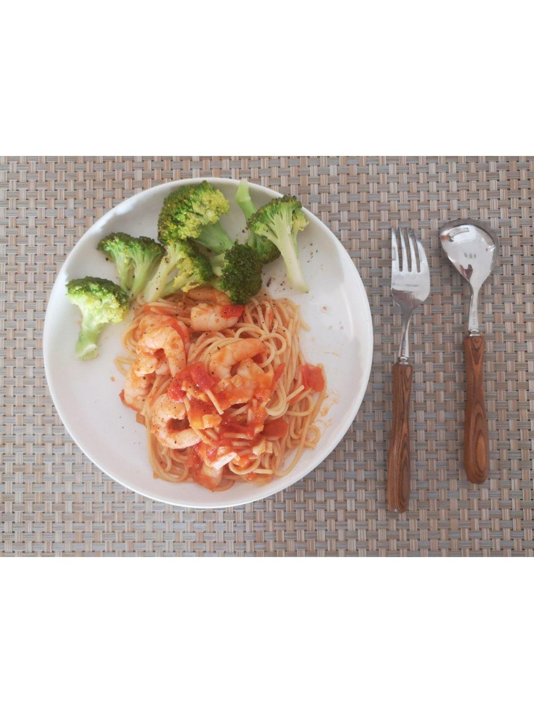 低卡好吃不胖的番茄虾仁意面‼️茄汁浓郁巨美味