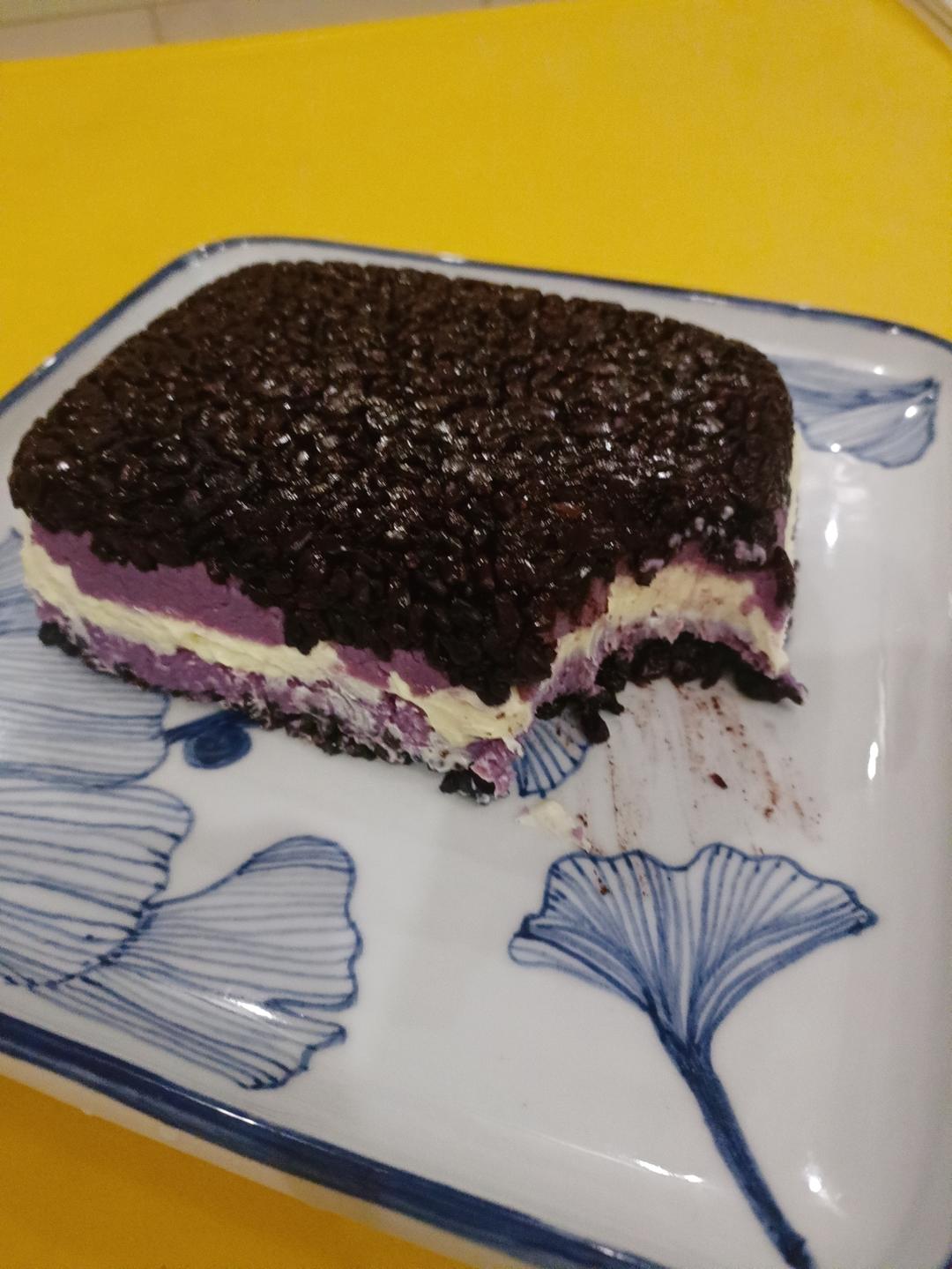 紫糯米芋泥奶糕