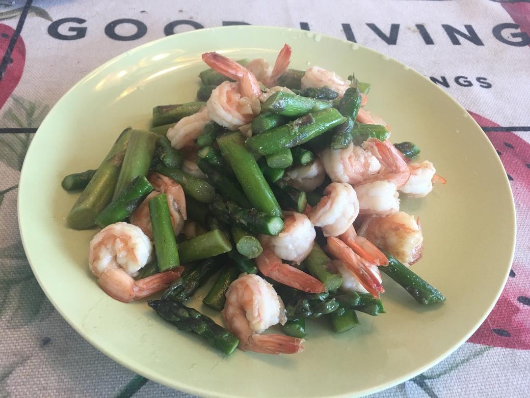 清炒芦笋虾仁