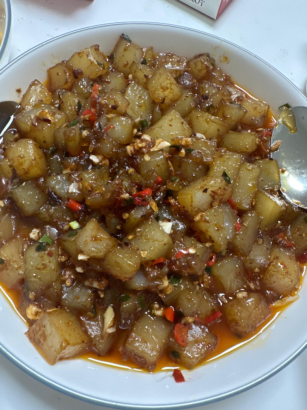 蒜香浓郁的炒凉粉😋