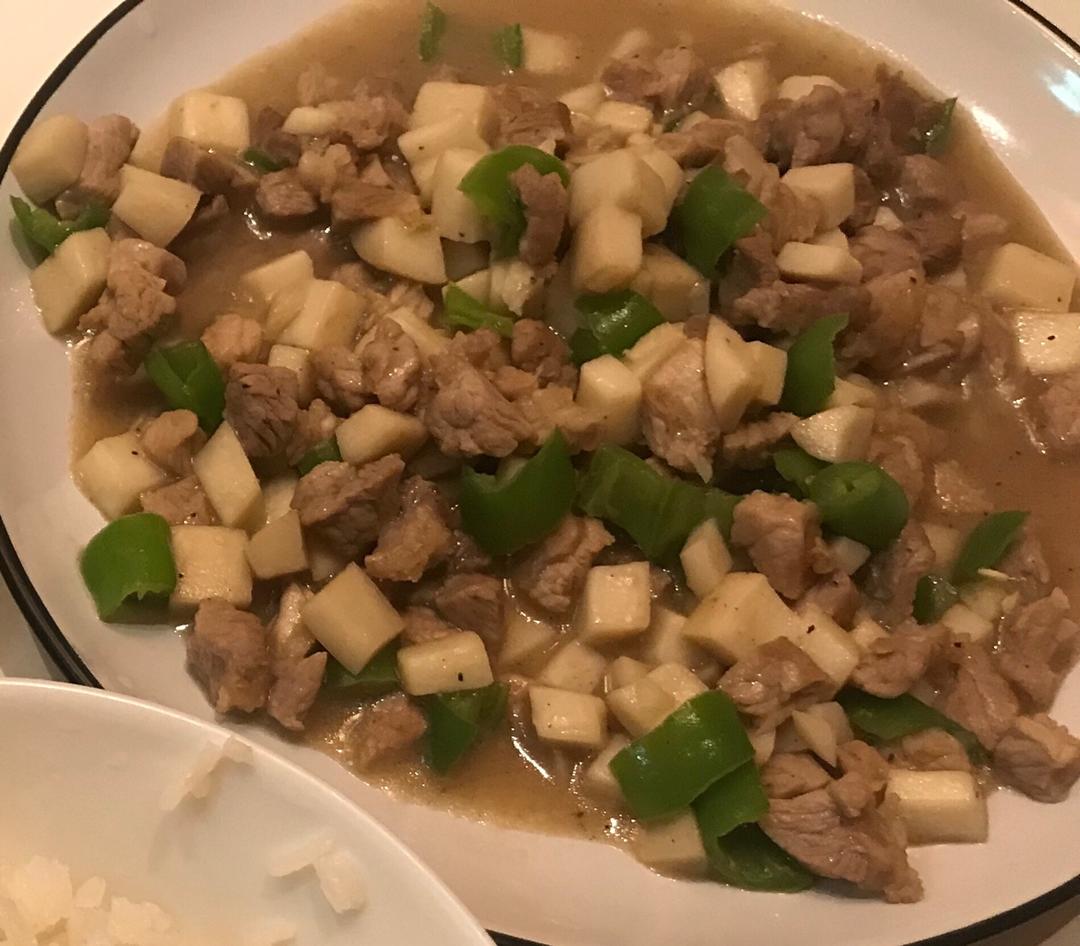 黑椒杏鲍菇牛肉粒