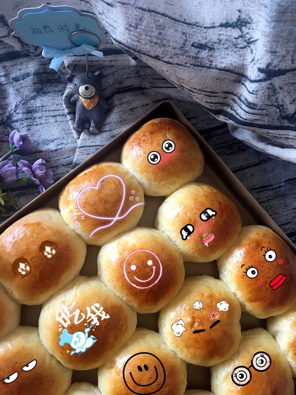 鲜奶油小餐包（一次发酵）