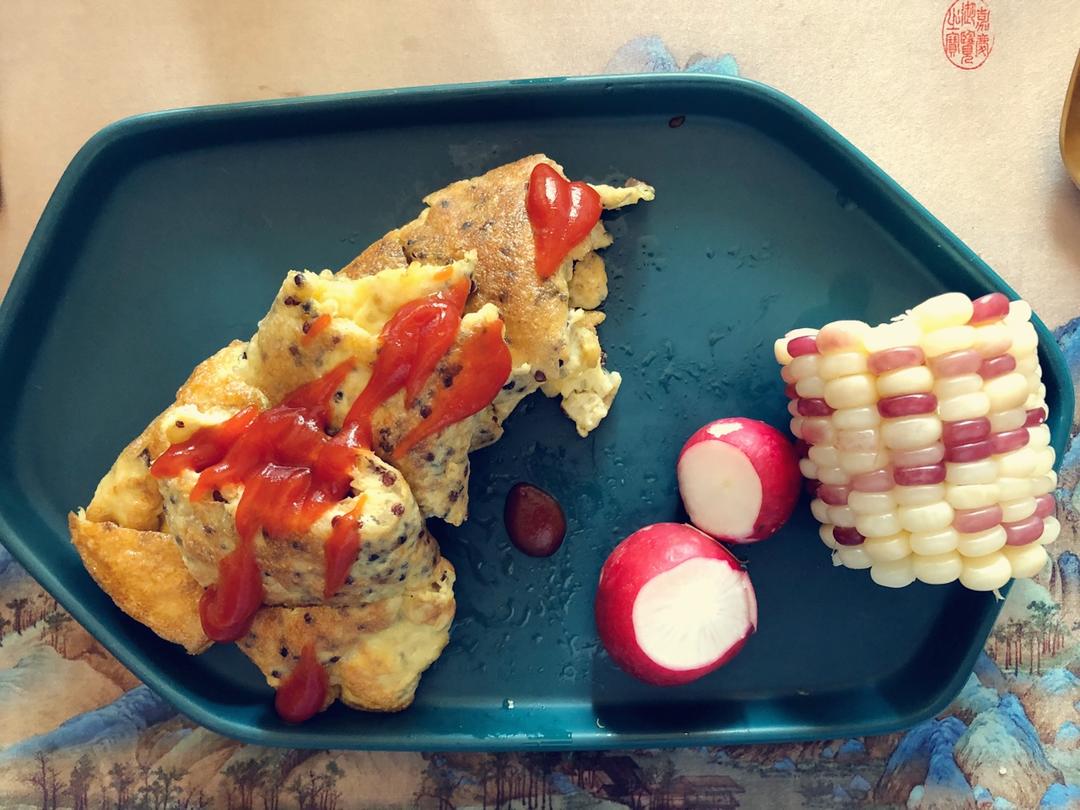 三色藜麦厚蛋烧 宝宝辅食食谱