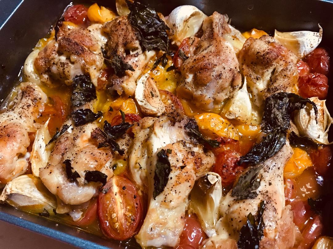 番茄大蒜香草烤鸡腿（庄祖宜）