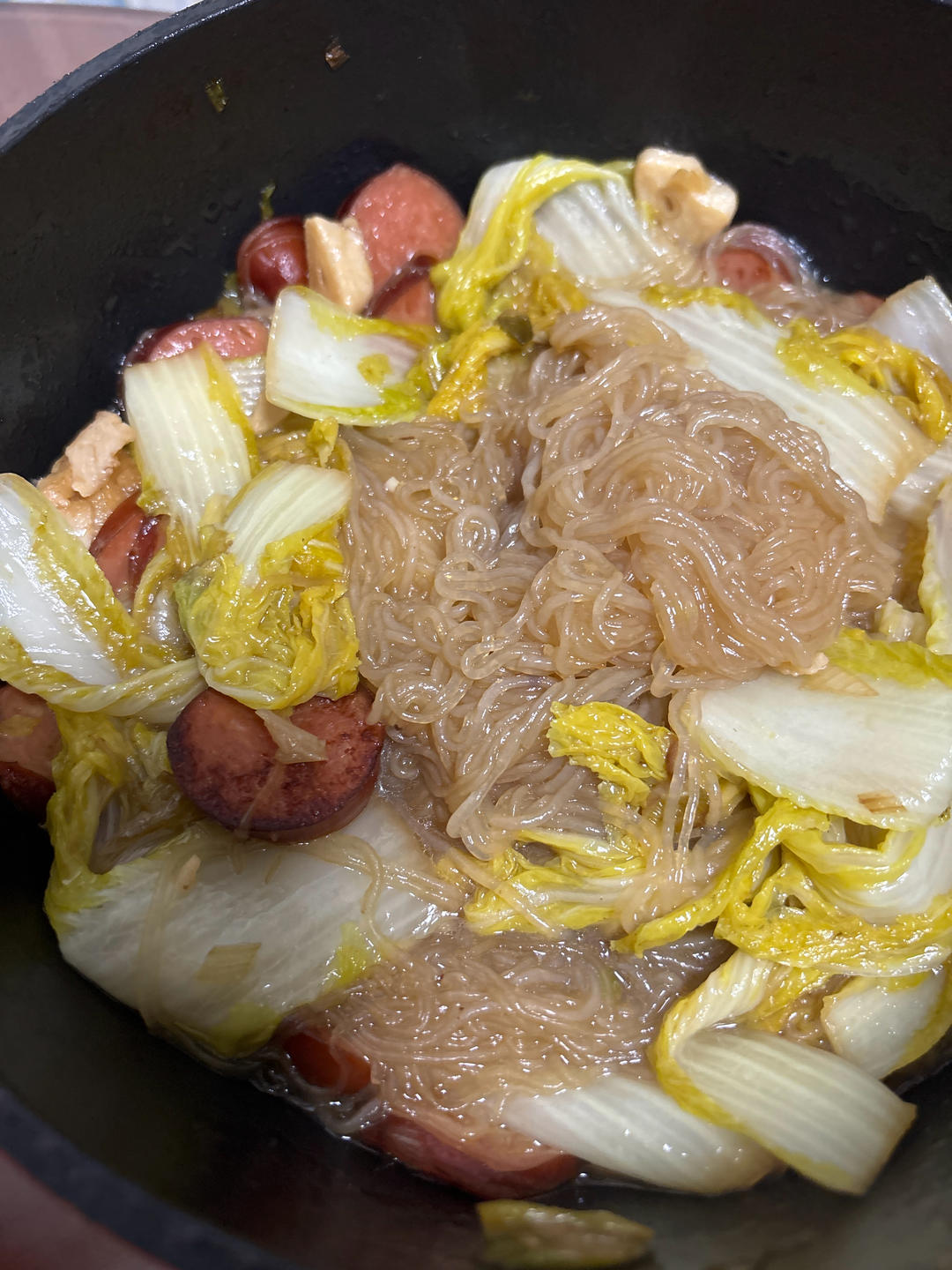 娃娃菜粉丝煲，低卡又鲜美