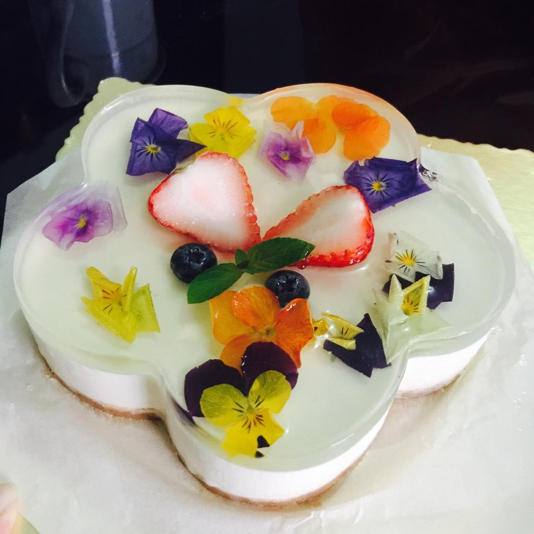 三色堇茉香冻芝士（免烤）