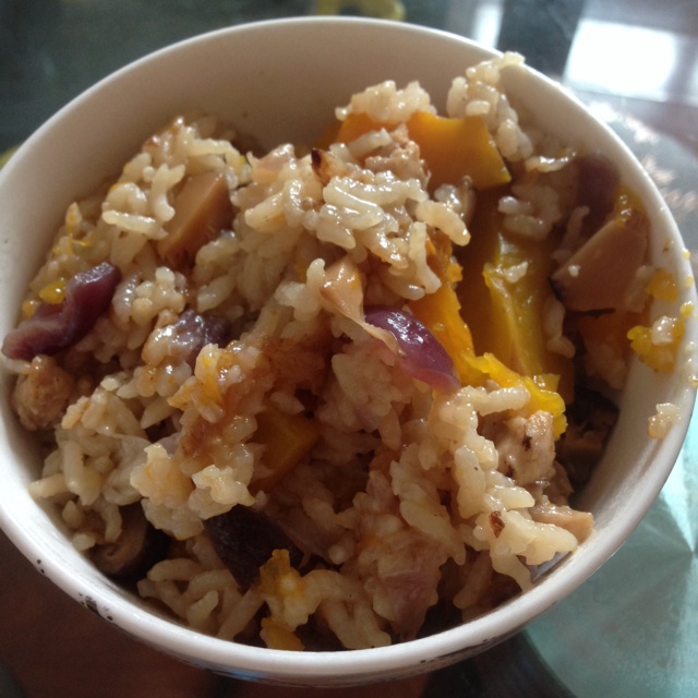 南瓜鸡肉饭