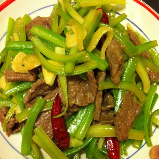 芹菜炒肉片
