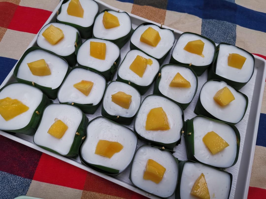 泰国椰汁西米糕- 有详细班兰盒子折叠方法（原创）