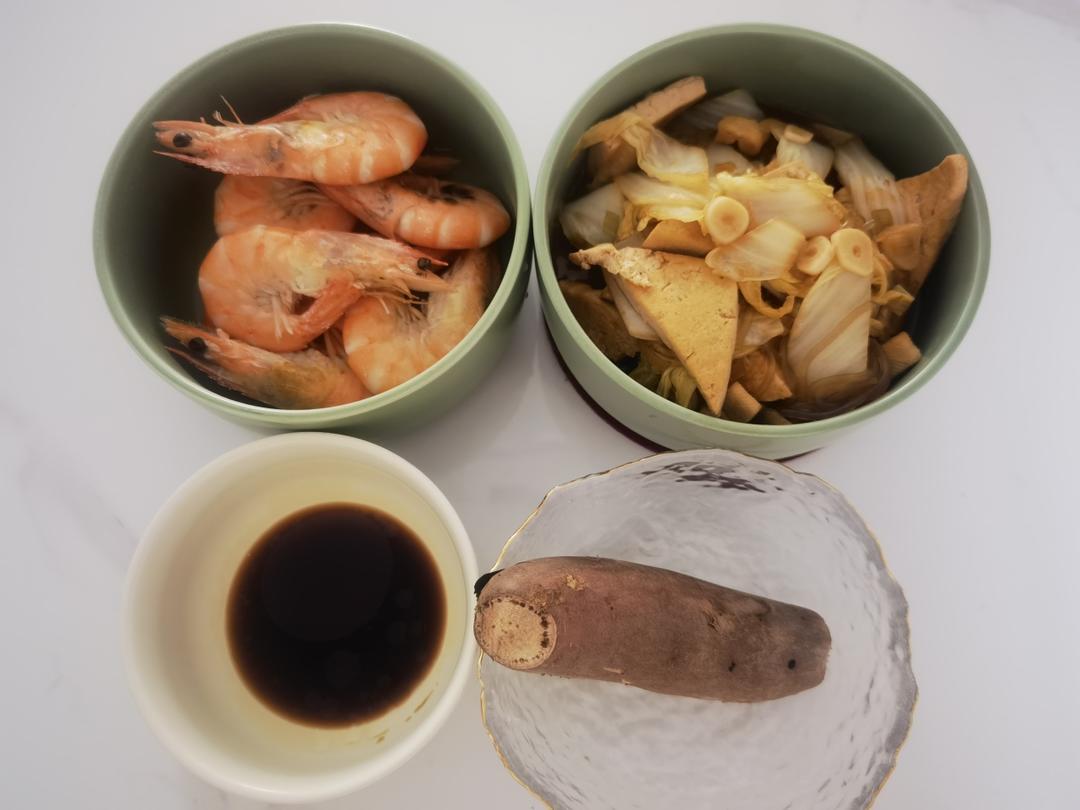【孕早期午餐】白菜豆腐虾（含热量）