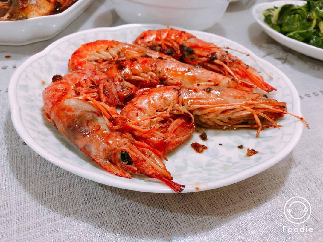 蒜香煎阿根廷红虾