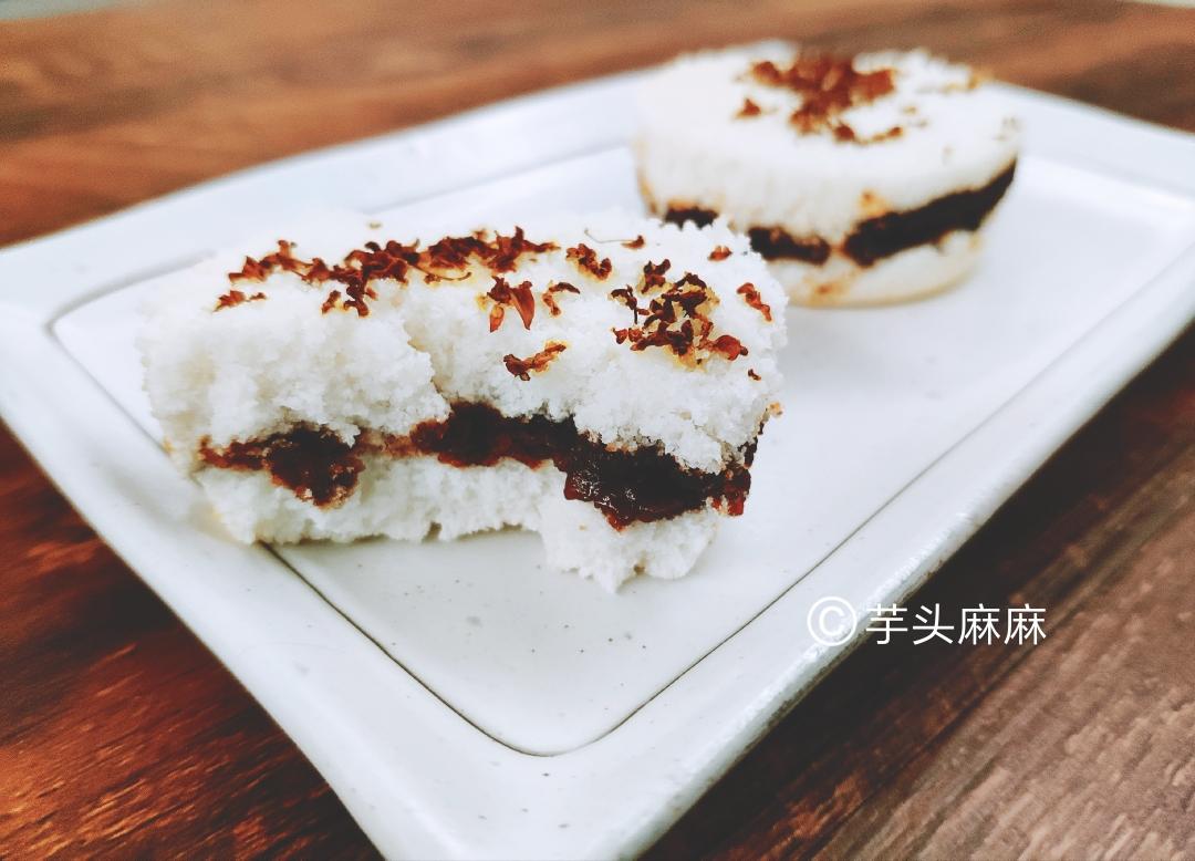红糖桂花糯米松糕（还有点像雪蒸糕）