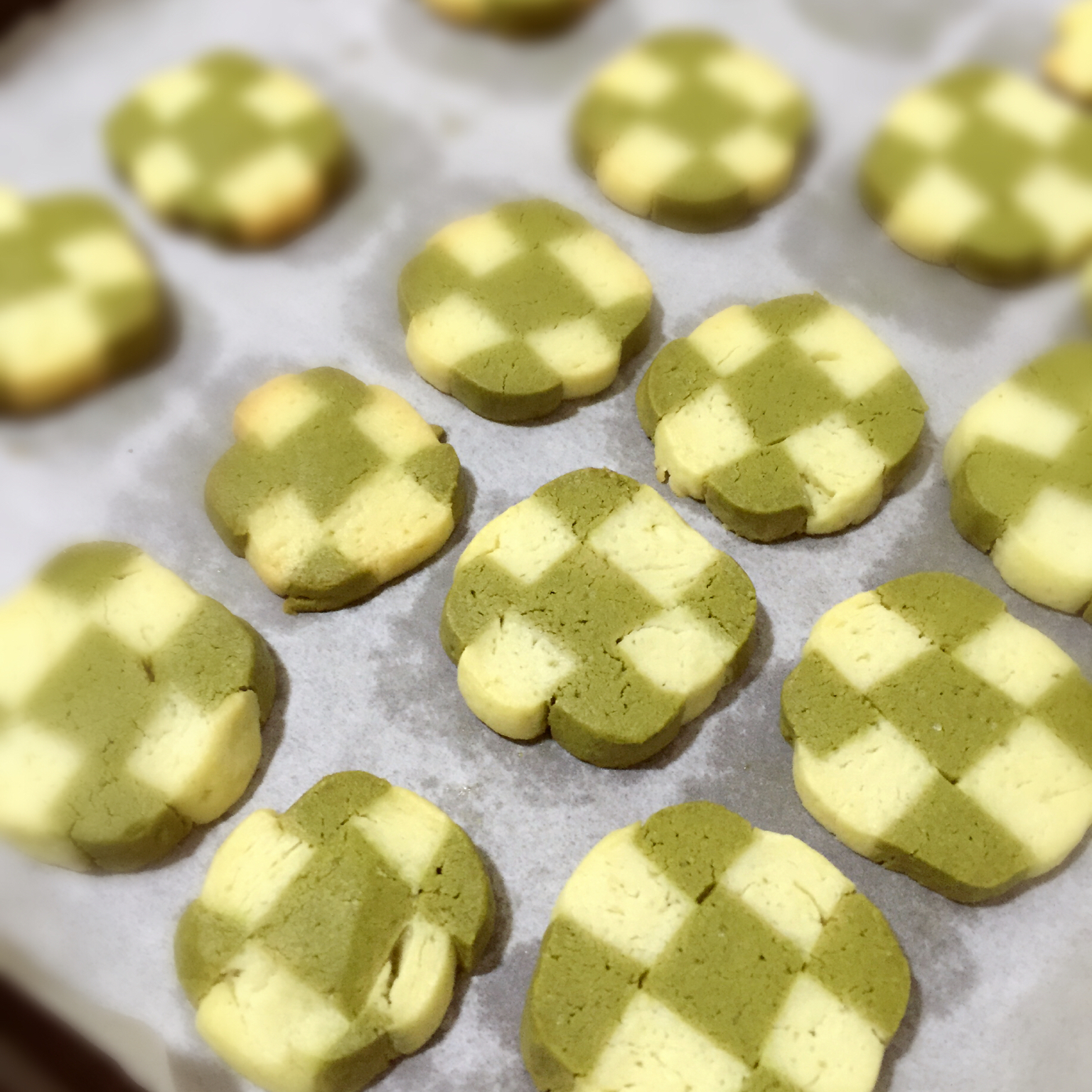 香草抹茶饼干（棋盘饼干