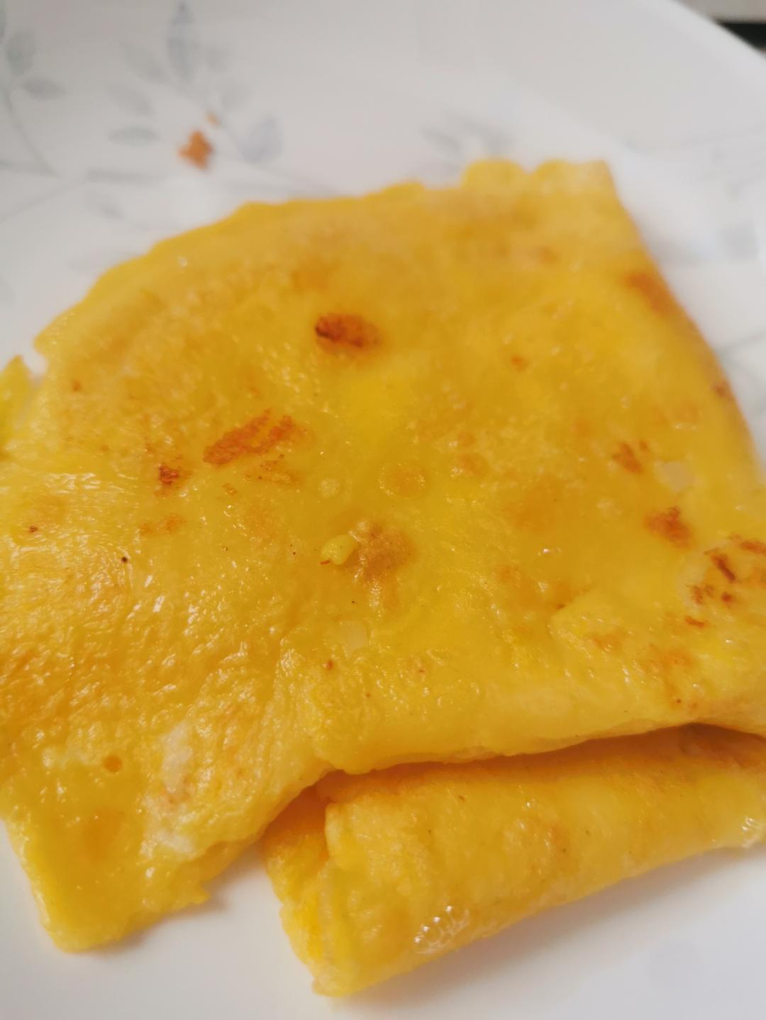 快手早饭 鸡蛋饼～不用揉面的做法