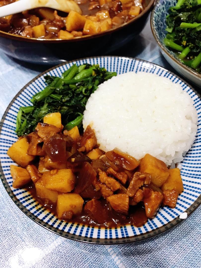 香菇土豆肉末饭