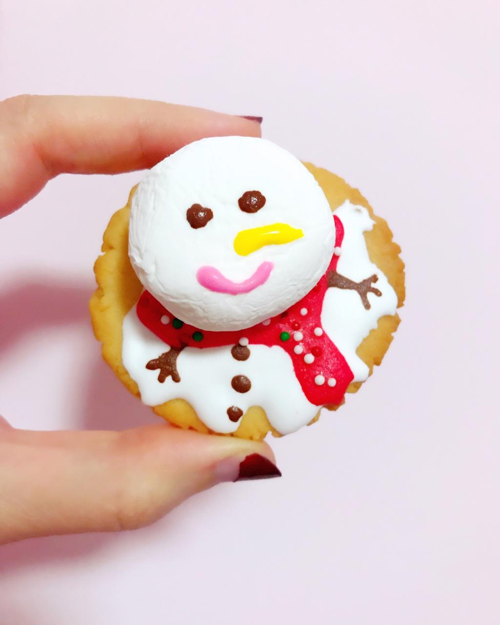 pink_晨儿做的新手五分钟学会的圣诞雪人饼干