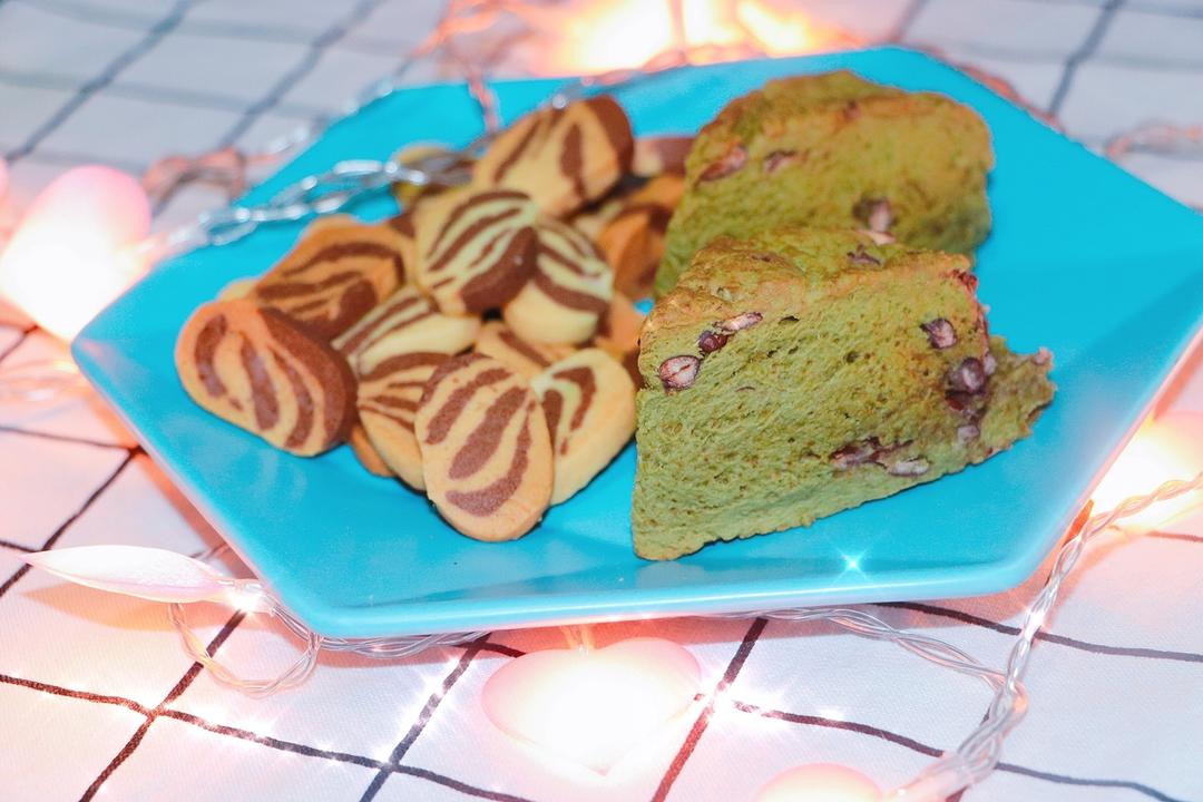 抹茶蜜豆司康饼