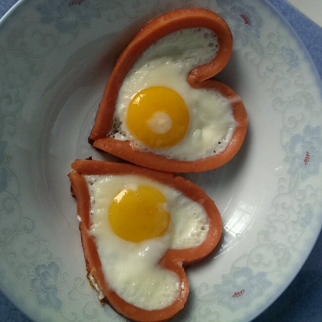 故城dy做的心形煎鸡蛋