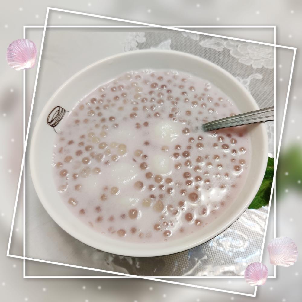 香芋汁西米丸子的做法