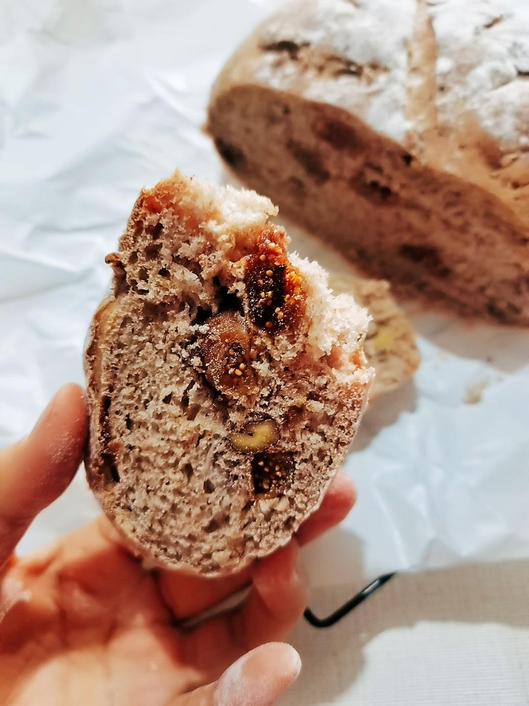 免揉红酒无花果欧包（无油无糖）