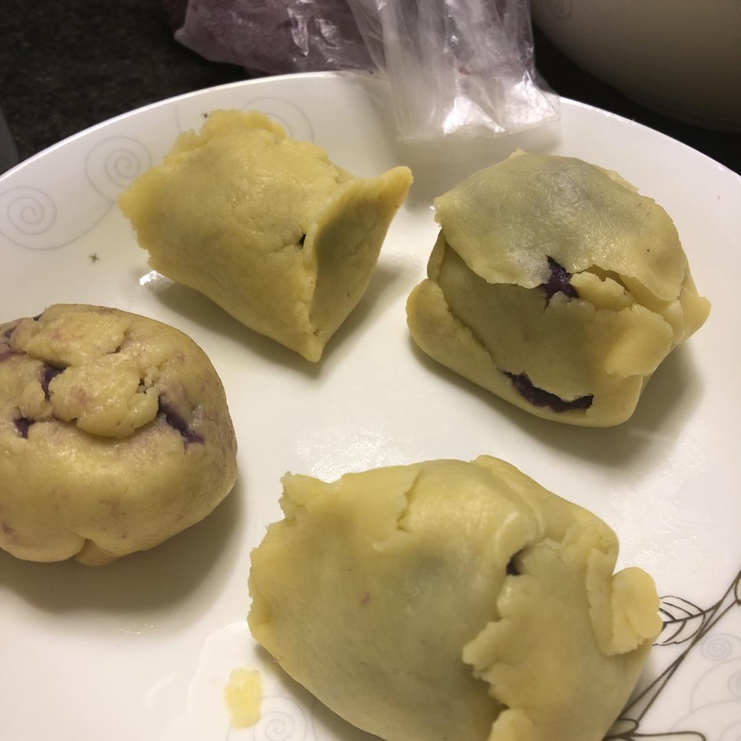 网红爆浆香芋紫薯仙豆糕，只需一口平底锅