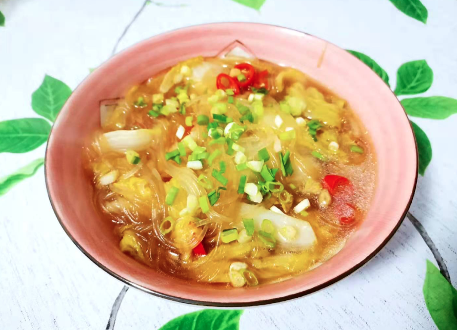 娃娃菜粉丝汤的做法
