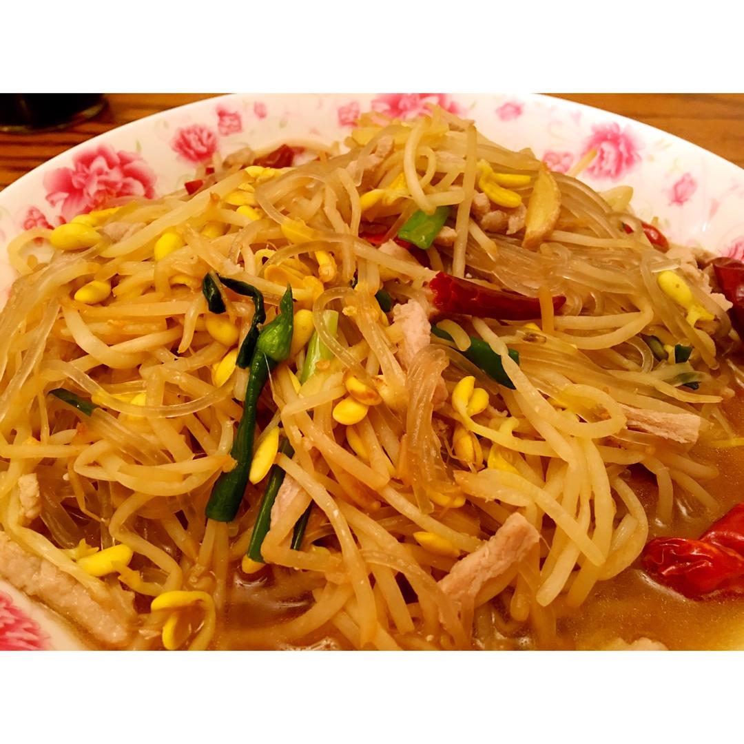 豆芽炒粉丝