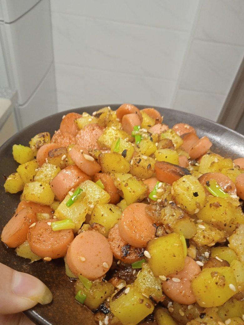 孜然土豆火腿肠 香辣过瘾还便宜！