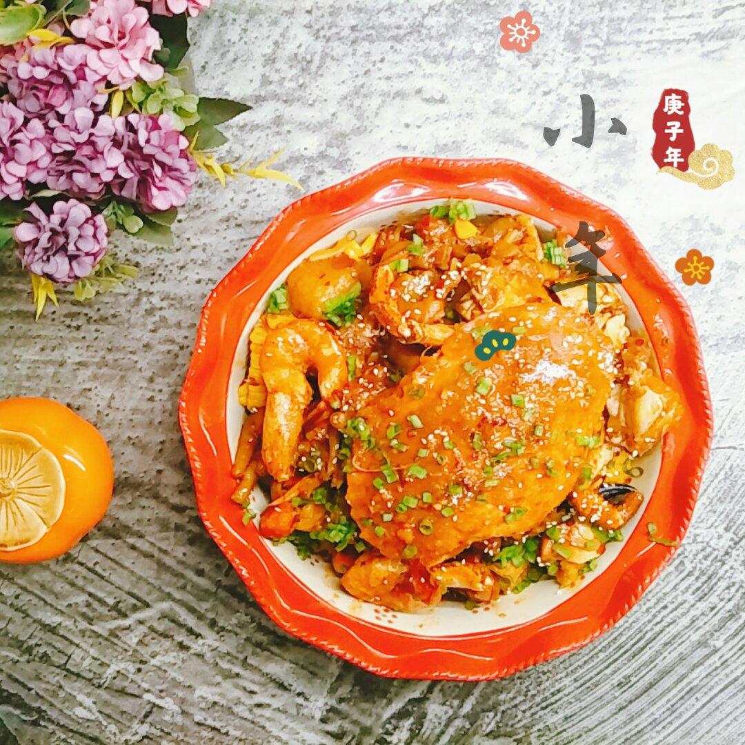 【香辣明虾肉蟹煲】