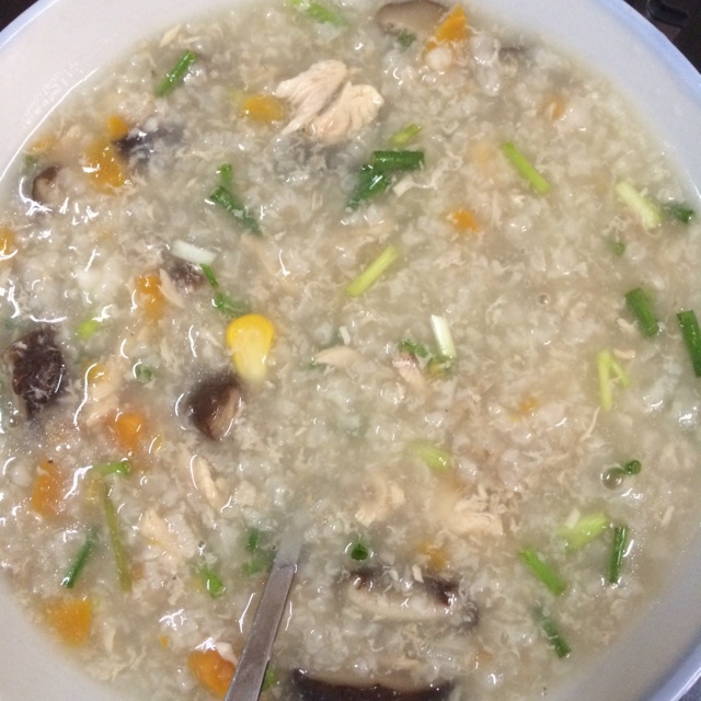 双菇鸡肉粥