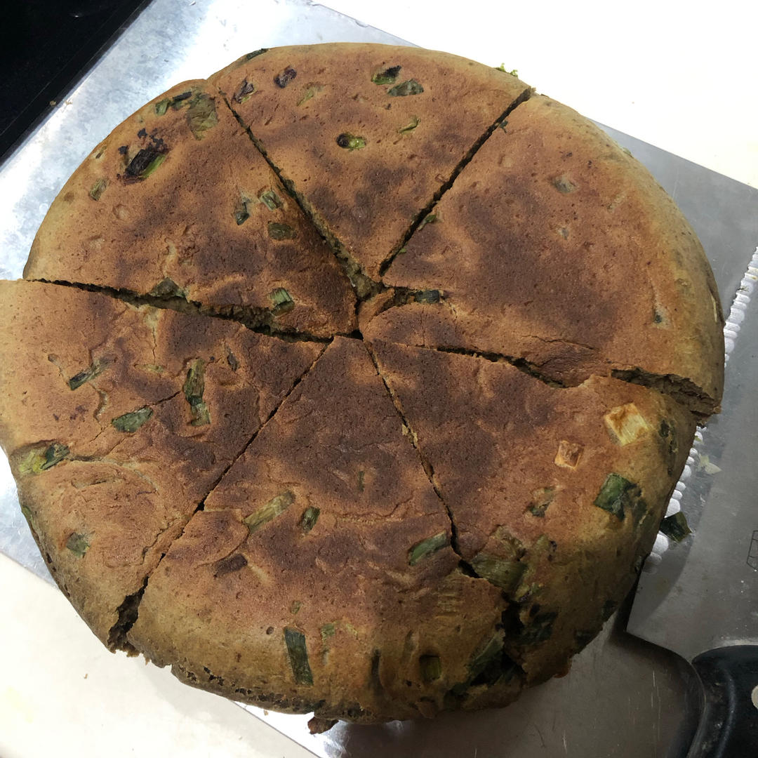 不用揉面做又宣又软香喷喷葱花芝麻发面大饼