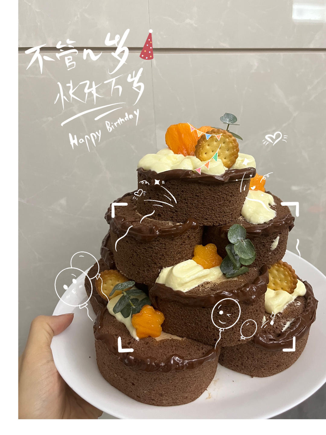 堆起来的蛋糕塔⁉️叠叠乐青提乳酪蛋糕🎂超乖