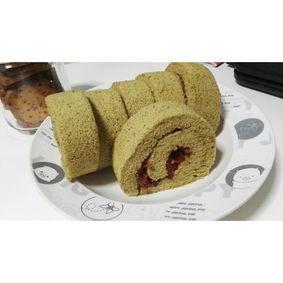 抹茶红豆蛋糕卷