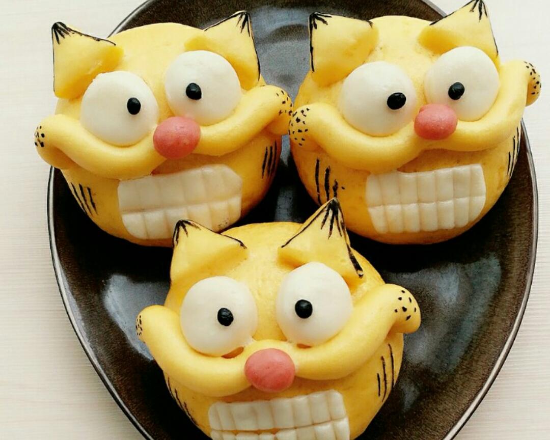 卡通造型馒头之——（加菲猫）的做法